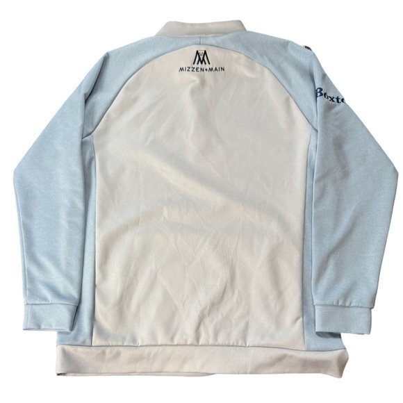 Mizzen + Main Men's Versa Quarter 1/4 Pullover Color Block Light Pastel Grey Per - Picture 10 of 11